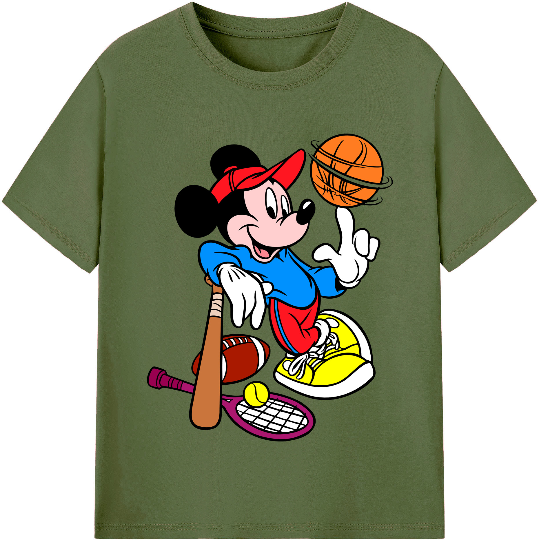 （画像用） ミッキーマウス Mickey Mouse 綿100％半袖Tシャツ（フロントプリント）